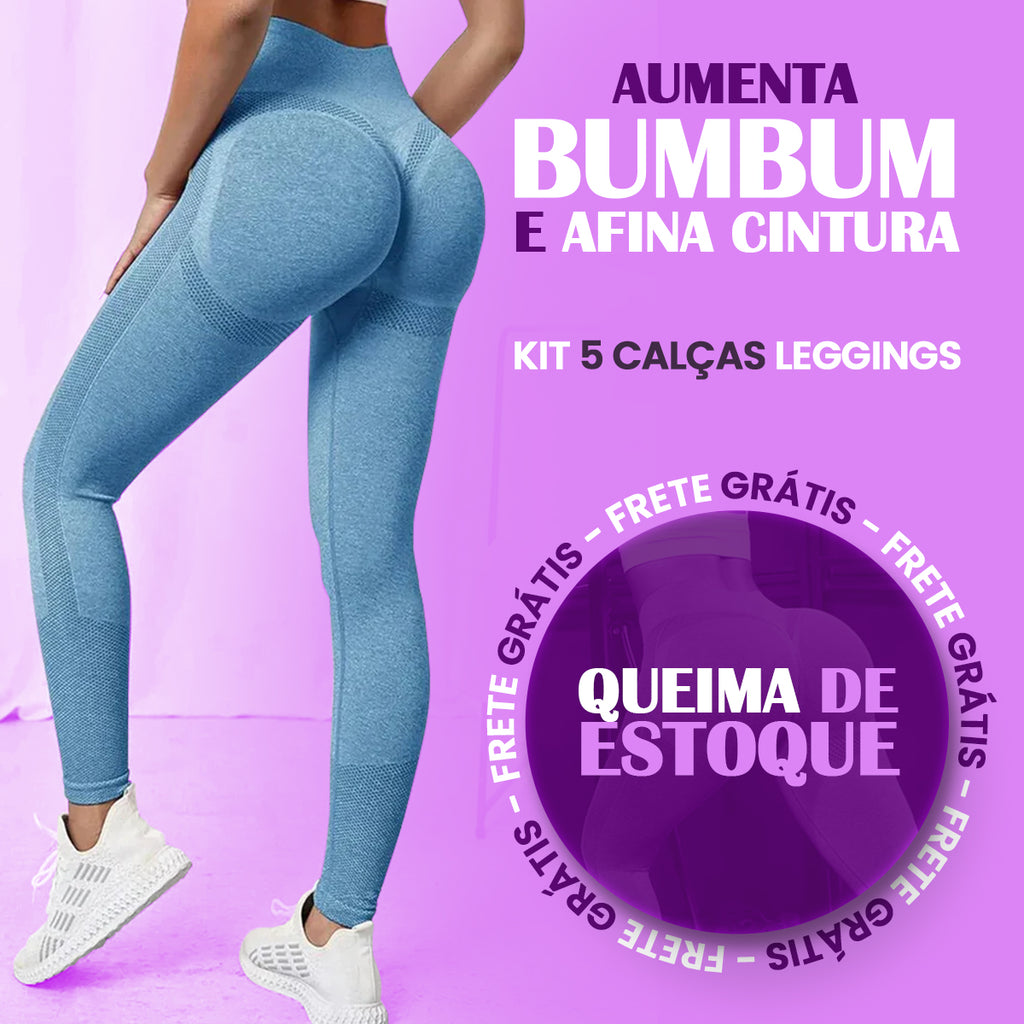 Kit 5 Calças Legging - Levanta Bum Bum + frete grátis